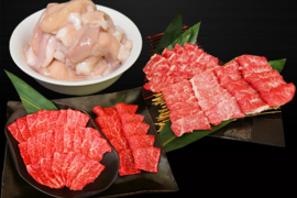 【父の日ギフト】【お得】大満足！焼肉わいわいセット（５～６人前）［ カルビ 320g ＆ 赤身 320g ＆ 小腸 300g ］ 鹿児島県 黒毛和牛 牛肉 さつま福永牛 受賞歴多数 ［ ギフト］