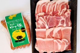 【ギフト対応可】【高知のブランド豚/ゆず豚】厳選部位の焼肉セット500g＆ソーセージ５本入り