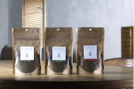 「ホーリーバジルチャイ」ほうじ茶ブレンド、アッサムティーブレンド、ルイボスティーブレンド、3種類セット