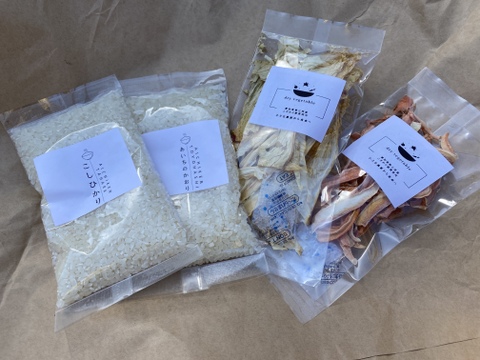 お米食べ比べと乾燥野菜2種類